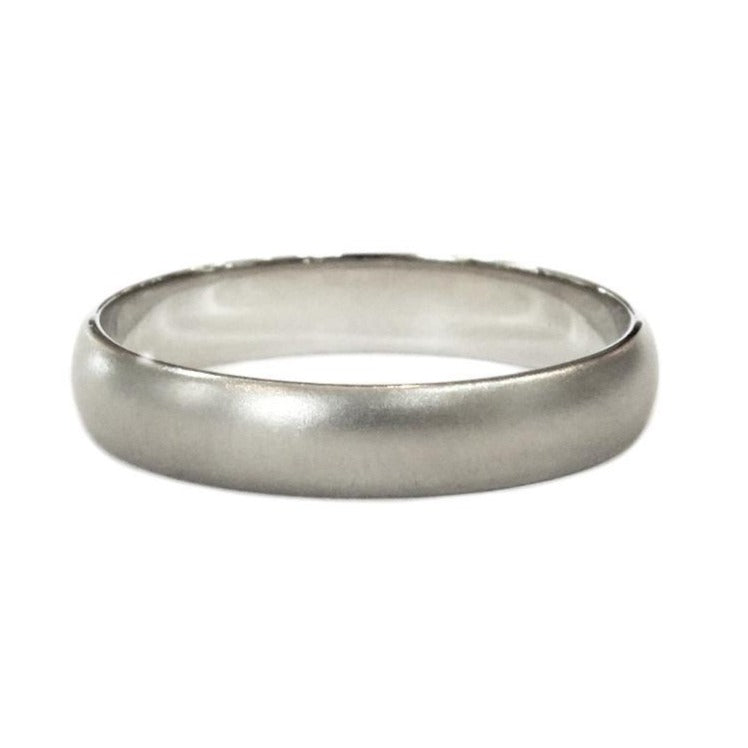 Nico Natural White Gold Wedding Band with Satin Finish – Unique