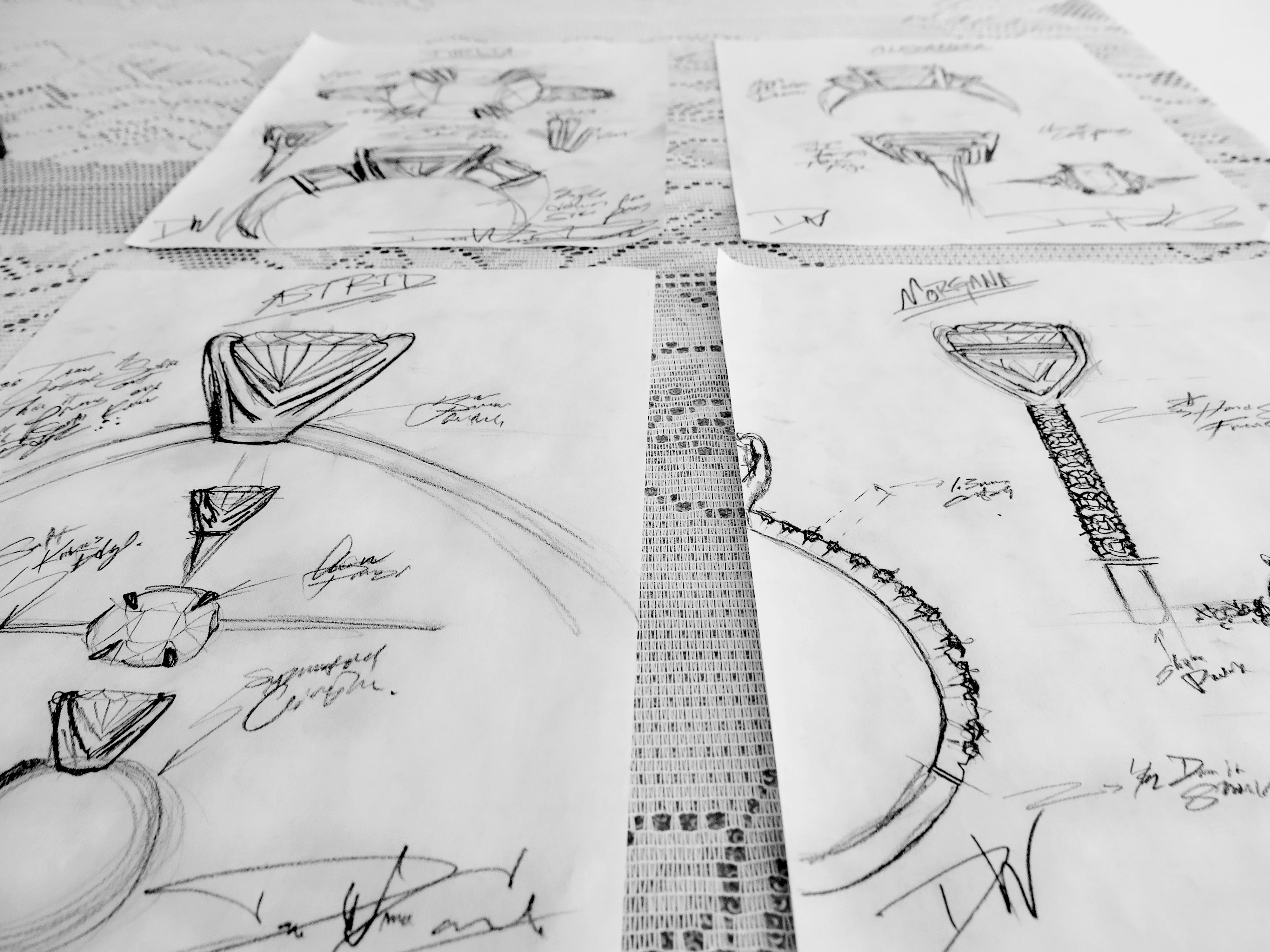 Drawing Jewelry Design. Drawing Sketch Jewelry on Paper . Design Studio.  Creativity Ideas. Stock Image - Image of fashion, finger: 204197599