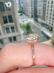 Gracie Champagne Diamond Ring With Hidden Halo - Rose Gold - (2.00ct) Shown with Hidden Halo