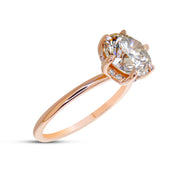 Gracie Champagne Diamond Ring With Hidden Halo - Rose Gold - (2.00ct) white background profile view