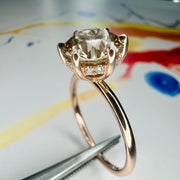 Gracie Champagne Diamond Ring With Hidden Halo - Rose Gold - (2.00ct) Shown On Artwork