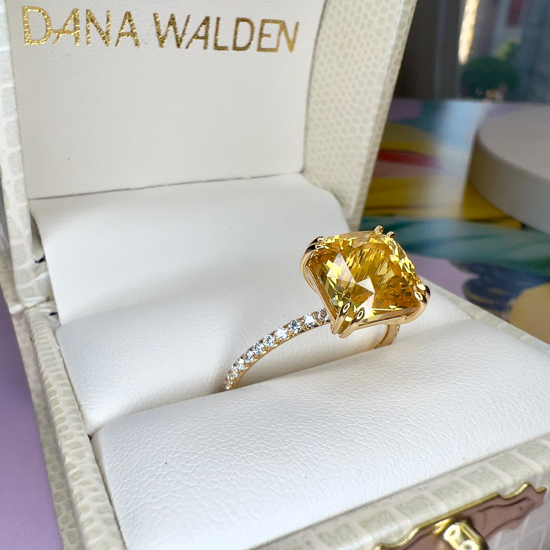 1.09 CT 6.3 X 6.0 MM Natural popular Loose Fancy Yellow color Cushion cut diamond for Handmade Cushion Engagement Gift Ring G363