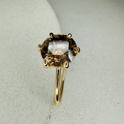 Gracie Champagne Diamond Ring With Hidden Halo - Yellow Gold - (2.05ct) - profile