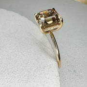 Alessia Champagne Diamond Ring With Hidden Halo - Yellow Gold- (3.16ct) Shown from side