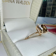 Alessia Champagne Diamond Ring With Hidden Halo - Yellow Gold- (3.16ct) White Background Shown In Ring Box