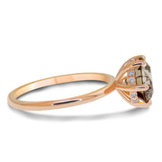 Gracie Champagne Diamond Ring With Hidden Halo - Rose Gold - (2.00ct) white background Side view