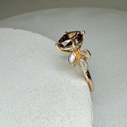 Hattie 1.25 Carat Natural Oval Champagne Diamond Engagement Ring Alternative Side View