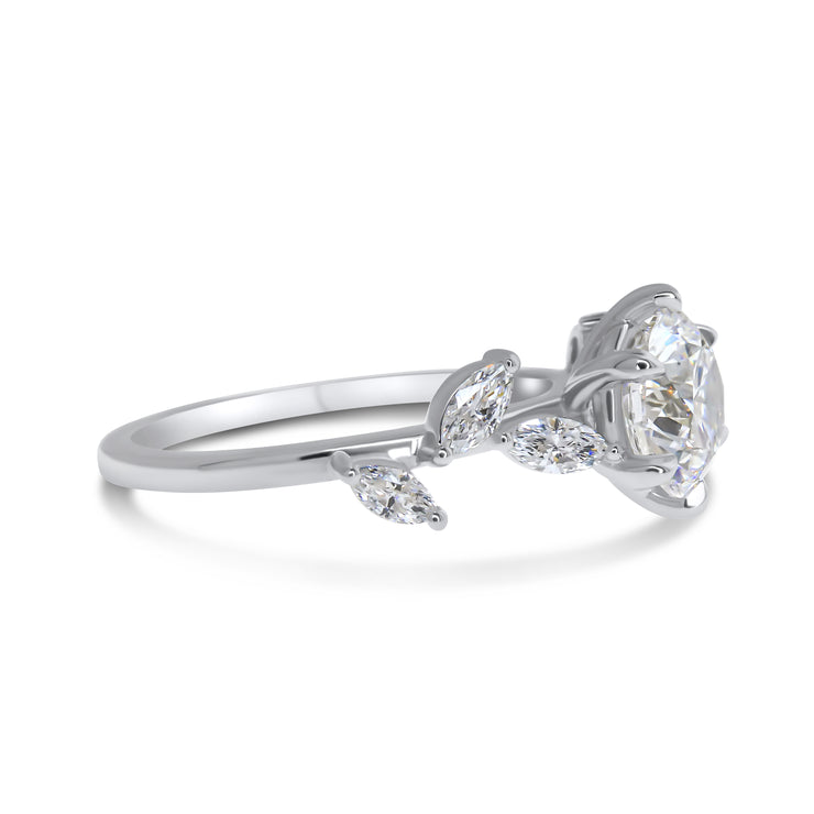 Delphi Nature Inspired Diamond Engagement Ring Side View