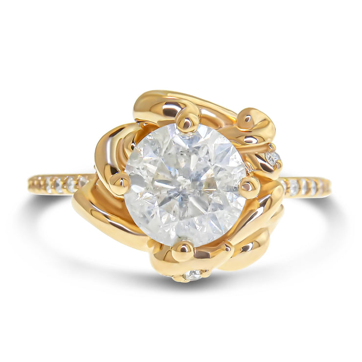 Violette Nature Inspired Sculptural Diamond Ring - Yellow Gold - (1.62ct)