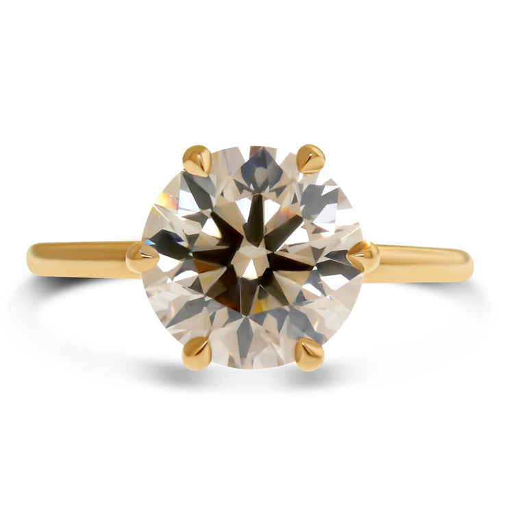 Gracie Champagne Diamond Ring With Hidden Halo - Rose Gold - (2.00ct) white background