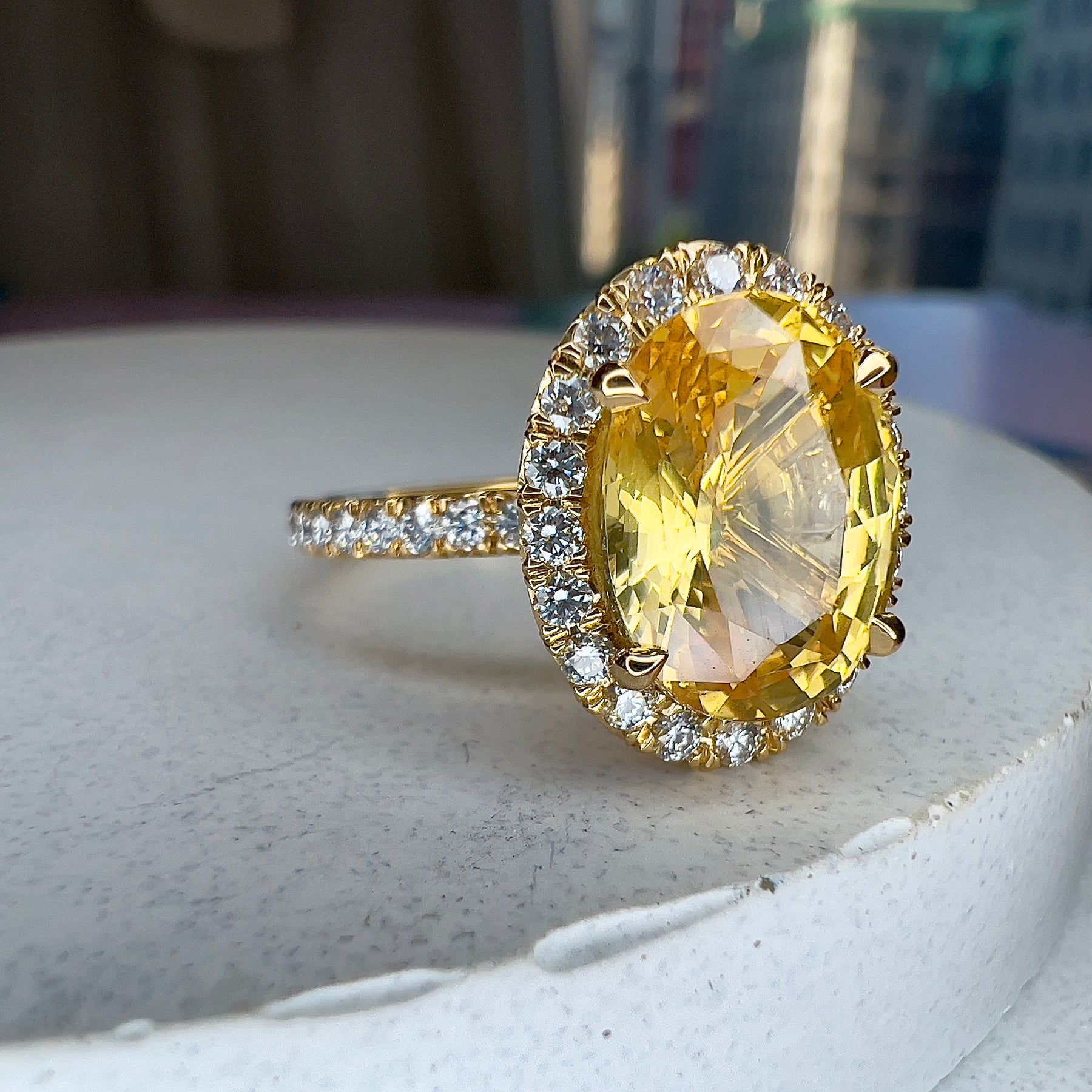Fake yellow diamond ring for engagement or travel | Luxuria