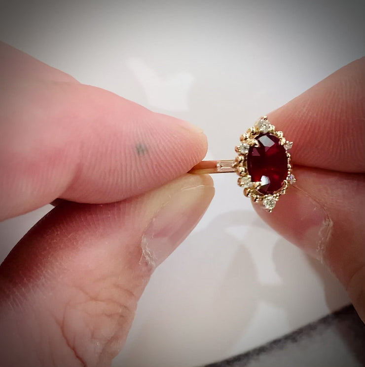 Antique Burma Ruby and Diamond Ring - FD Gallery