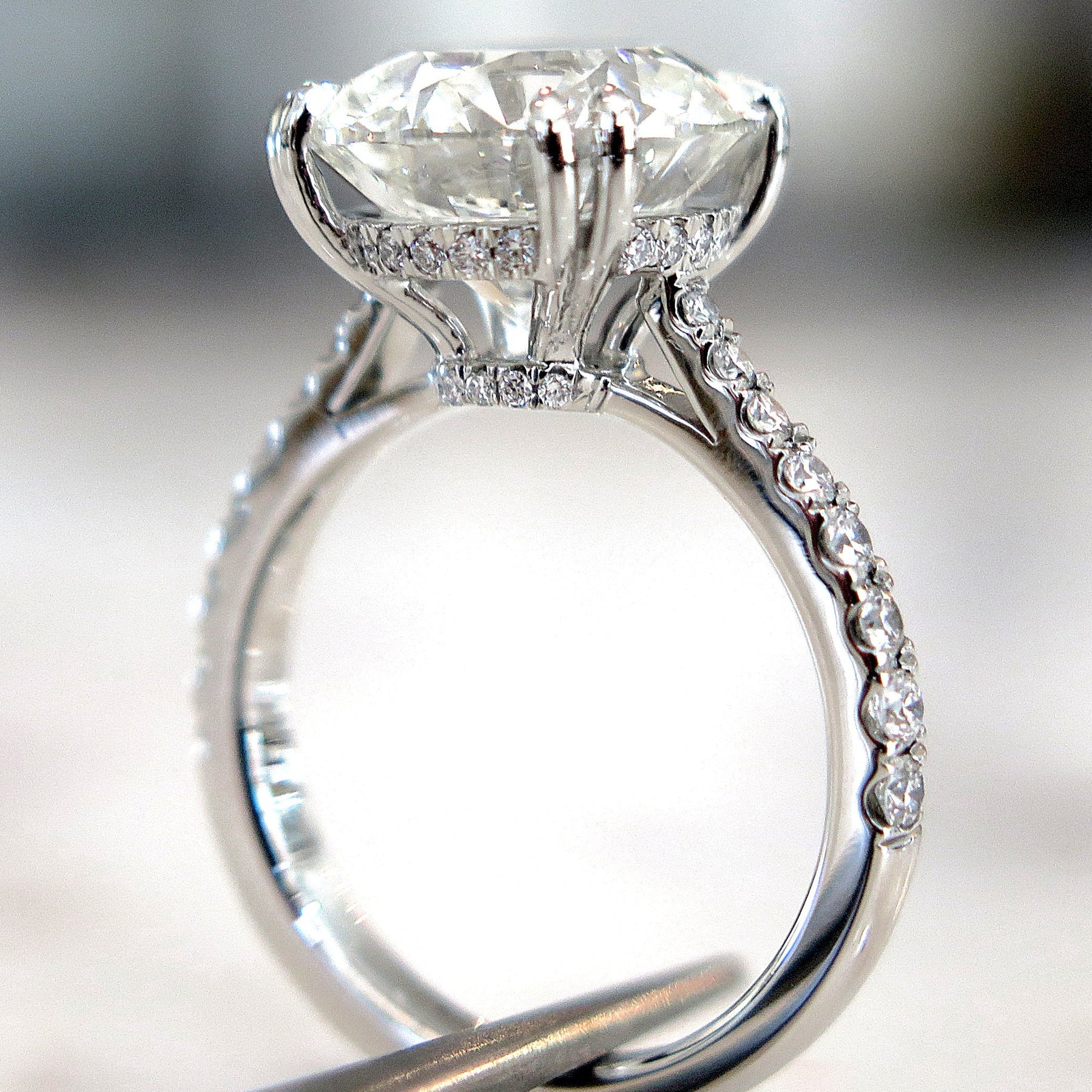 Annabel 5 Carat Round Diamond Engagement Ring Micro Pave Secret Diamonds Platinum Custom Design Dana Walden Bridal Nyc 1800x1800 ?v=1648589006