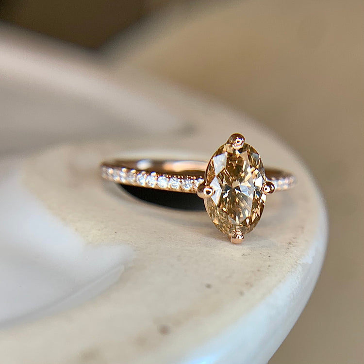 17.75 cheapest Ct. VVS1 Champagne Diamond Ring, Retails $499.00!